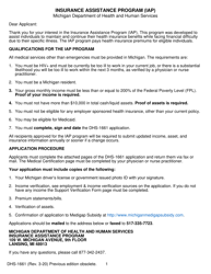 Form DHS-1661 Insurance Assistance Program (Iap) Application - Michigan