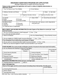 Form DHS-1661 Insurance Assistance Program (Iap) Application - Michigan, Page 2