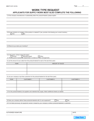 Form 0147 Work Type Request - Michigan, Page 2