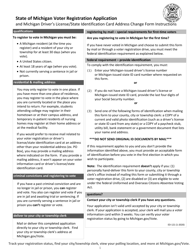 Document preview: Form ED-121 State of Michigan Voter Registration Application - Michigan