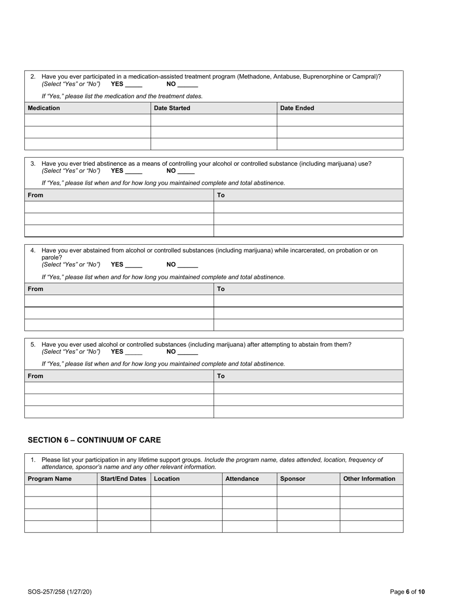 Form SOS-257 / 258 Request for Hearing - Michigan, Page 6