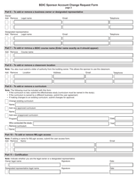 Bdic Sponsor Account Change Request Form - Michigan, Page 2