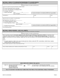 Form BDVR-153 Record Request for Account Holders - Michigan, Page 2