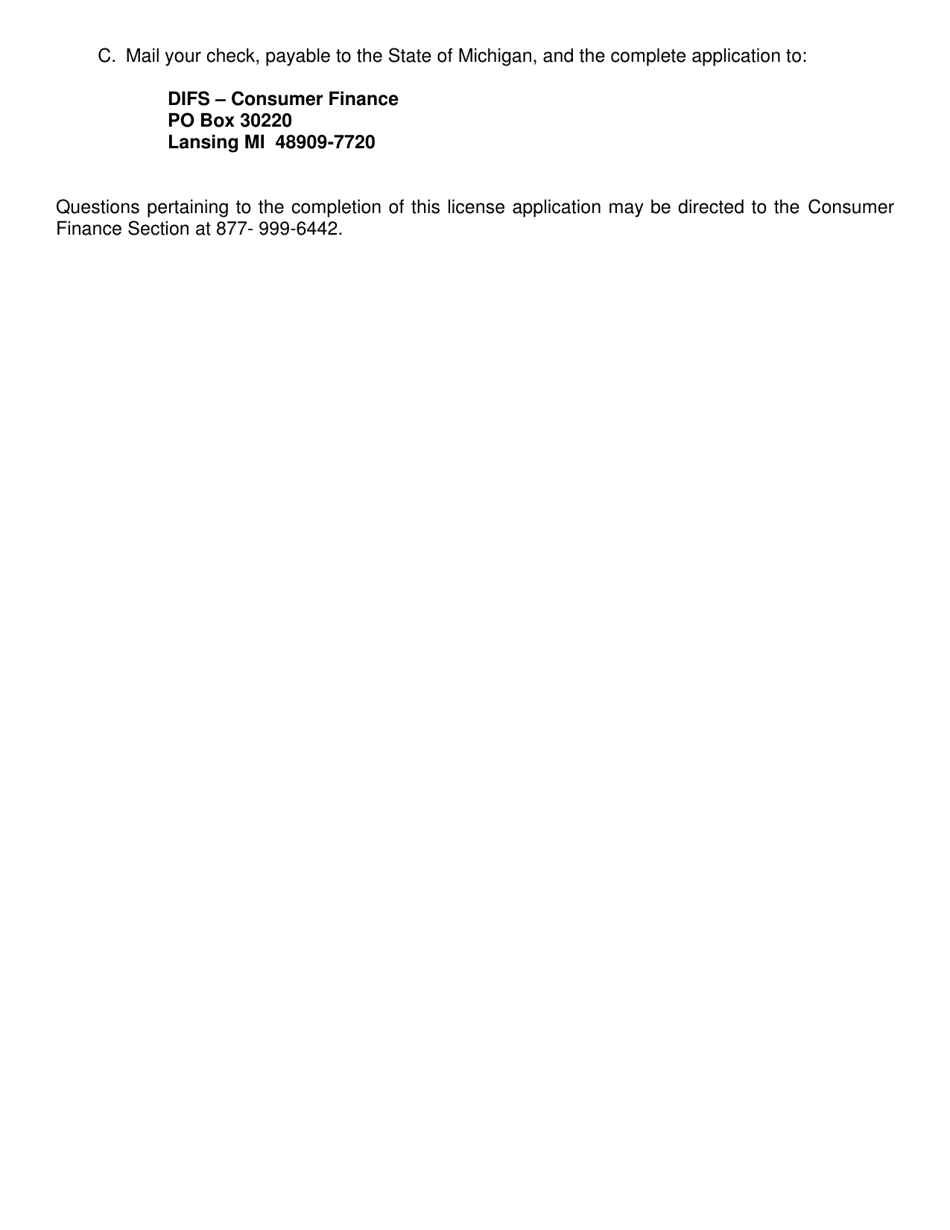 Form FIS1030 Credit Card License Application - Michigan, Page 4