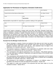 Form FIS1056 Application for Permission to Organize a State-Chartered Credit Union - Michigan, Page 3