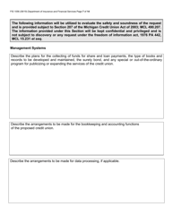 Form FIS1056 Application for Permission to Organize a State-Chartered Credit Union - Michigan, Page 7