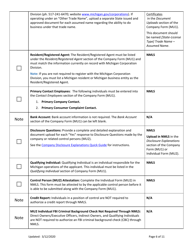 Mi Money Transmitter License New Application Checklist (Company) - Michigan, Page 6