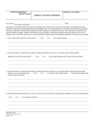 Document preview: Form FOC124 Domestic Violence Screening - Michigan