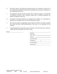 Form CSX202 Notice of Motion and Motion to Modify Child Support - Minnesota, Page 3