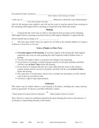 Form CSX402 Notice of Motion and Motion to Stop Accrual of Child Support Interest - Minnesota, Page 2