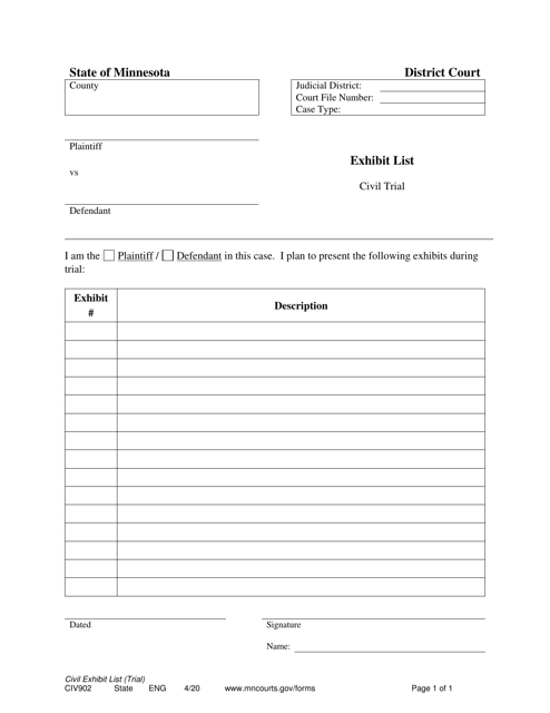 Form CIV902  Printable Pdf