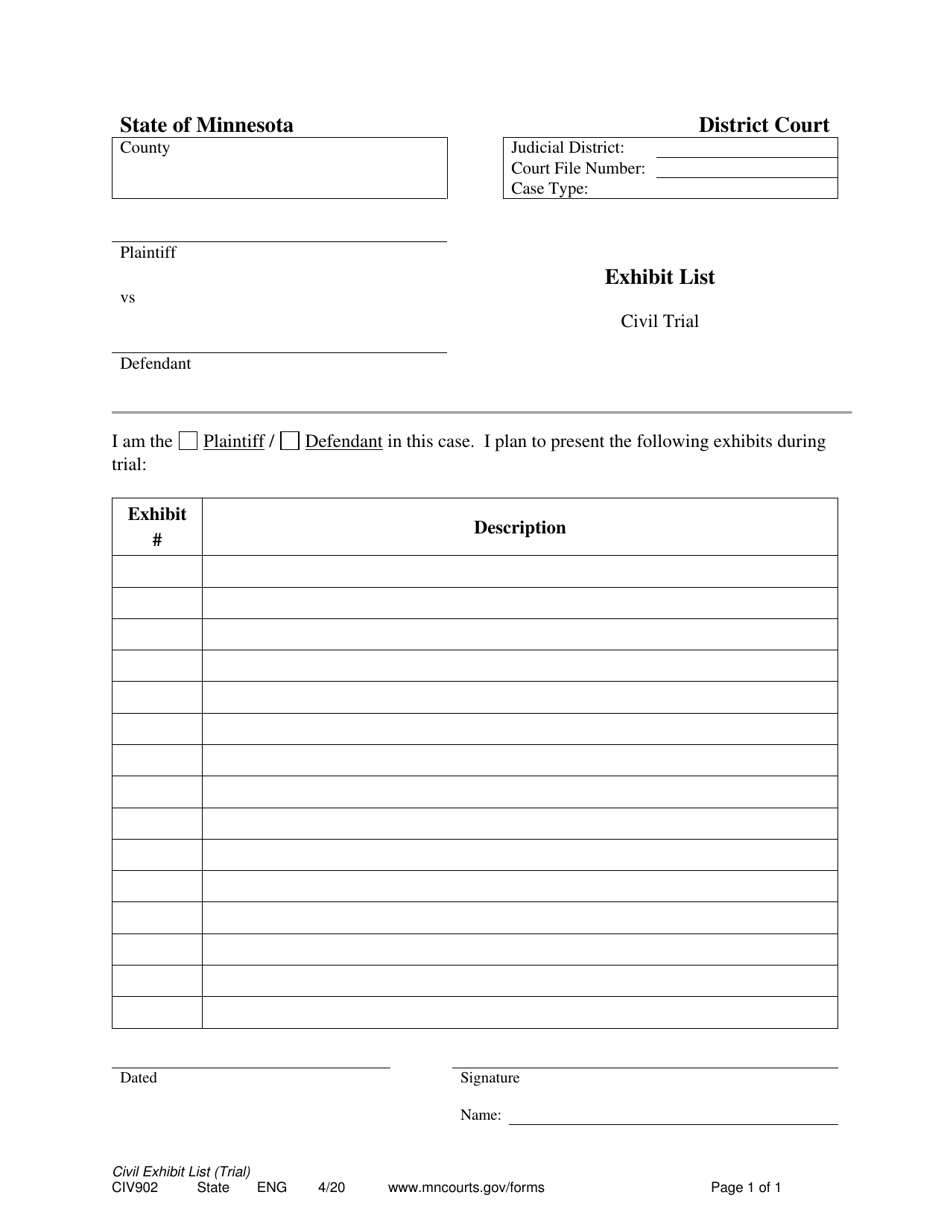 exhibit-list-template
