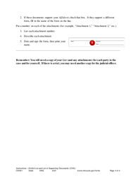 Instructions for Form CIV901 Exhibit List and List of Supporting Documents (Civil Cases) - Minnesota, Page 4