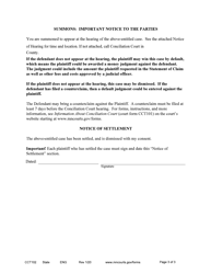 Form CCT102 Statement of Claim and Summons - Minnesota, Page 3