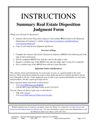 Instructions for Form 80.1.2 Summary Real Estate Disposition Judgment - Minnesota