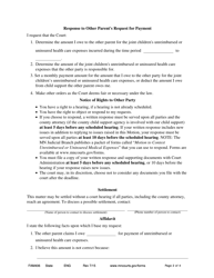 Form FAM406 Notice of Motion, Motion and Affidavit to Contest Request for Payment of Unreimbursed or Uninsured Health Care Expenses - Minnesota, Page 2