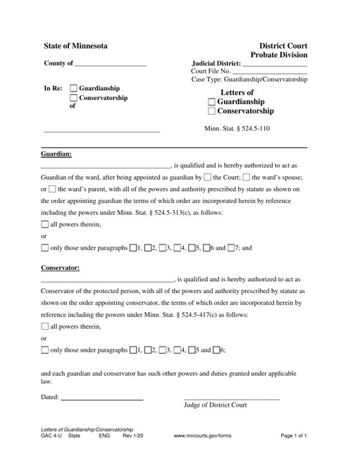 Form GAC4-U  Printable Pdf