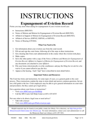 Form HOU501 Instructions - Expungement of Eviction Record - Minnesota