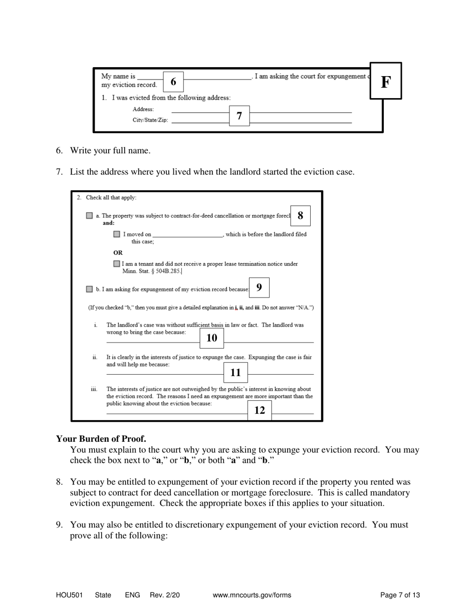 Form Hou501 Download Printable Pdf Or Fill Online Instructions Expungement Of Eviction Record 8235