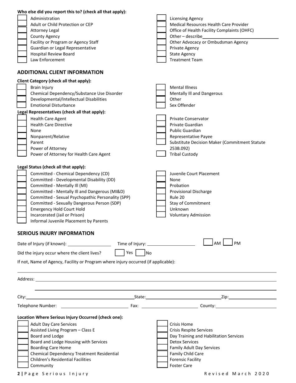 Minnesota Serious Injury Report - Fill Out, Sign Online and Download ...