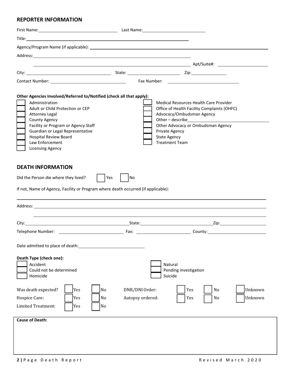 Minnesota Death Report - Fill Out, Sign Online and Download PDF ...