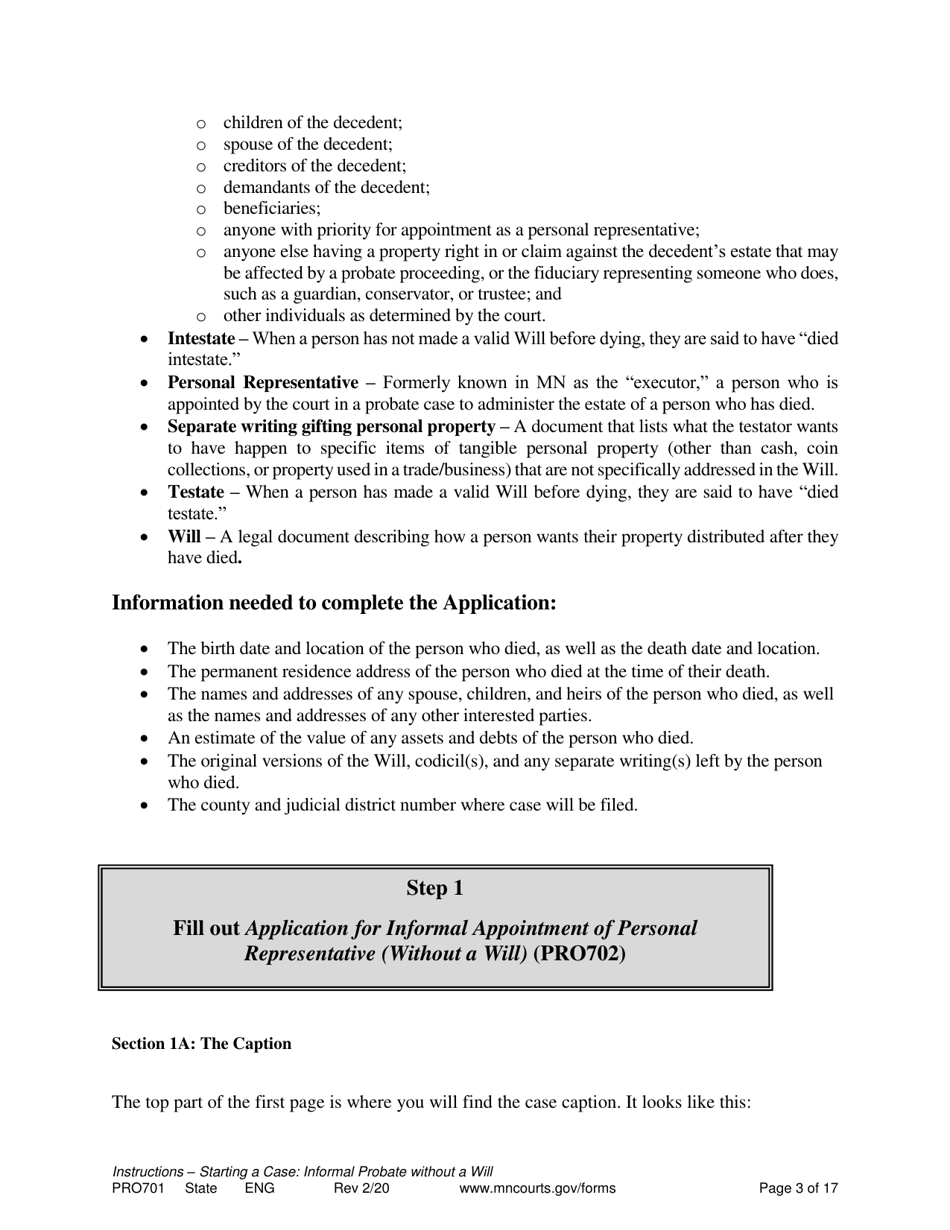 Instructions for Form PRO702, PRO902, PRO901 - Minnesota, Page 3