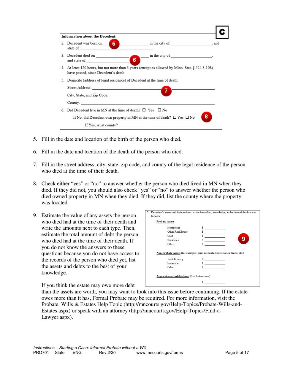 Instructions for Form PRO702, PRO902, PRO901 - Minnesota, Page 5