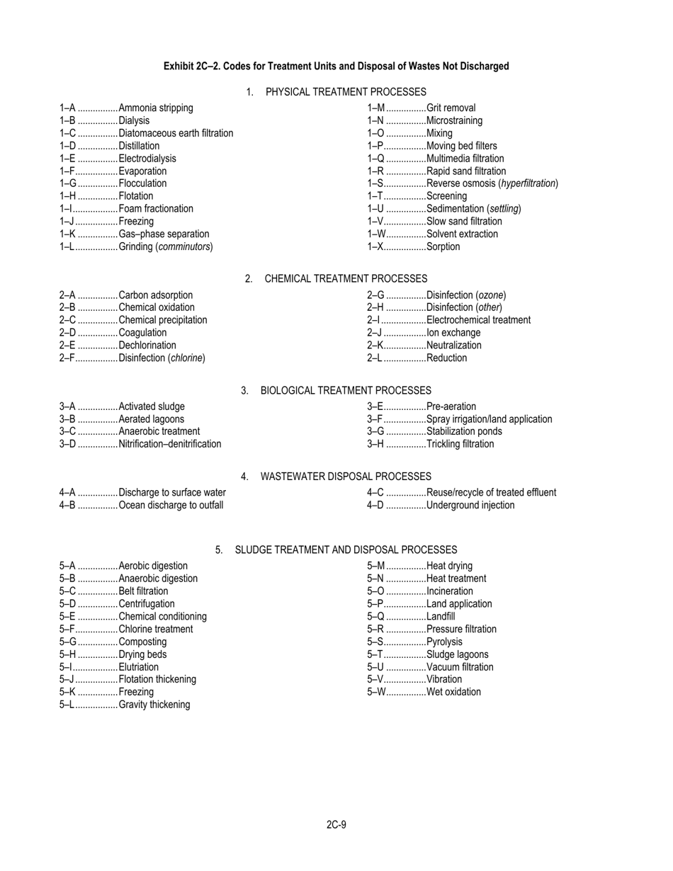 NPDES Form 2C (EPA Form 3510-2C) Application for Npdes Permit to Discharge Wastewater Existing Manufacturing, Commercial, Mining, and Silviculture Operations, Page 11