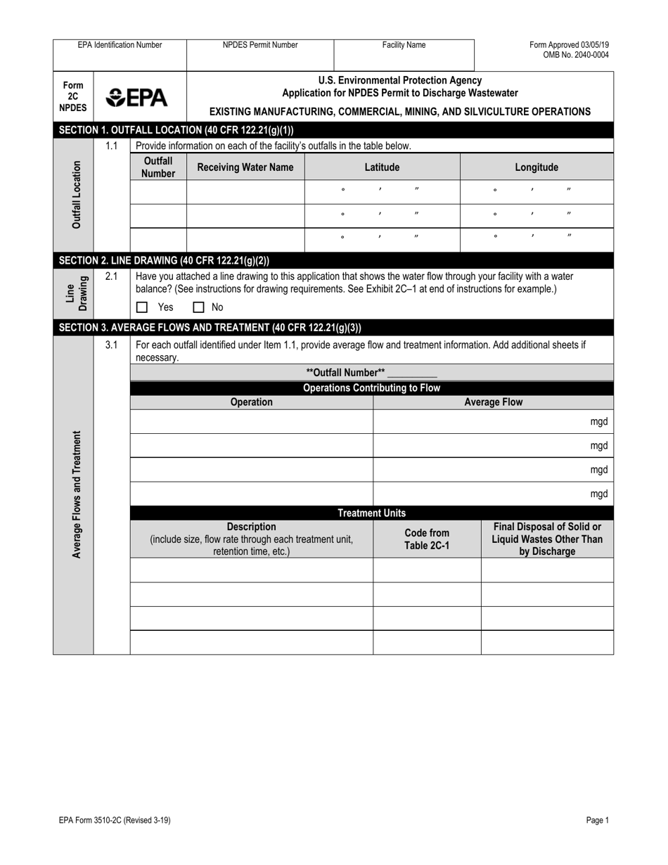 NPDES Form 2C (EPA Form 3510-2C) Application for Npdes Permit to Discharge Wastewater Existing Manufacturing, Commercial, Mining, and Silviculture Operations, Page 15