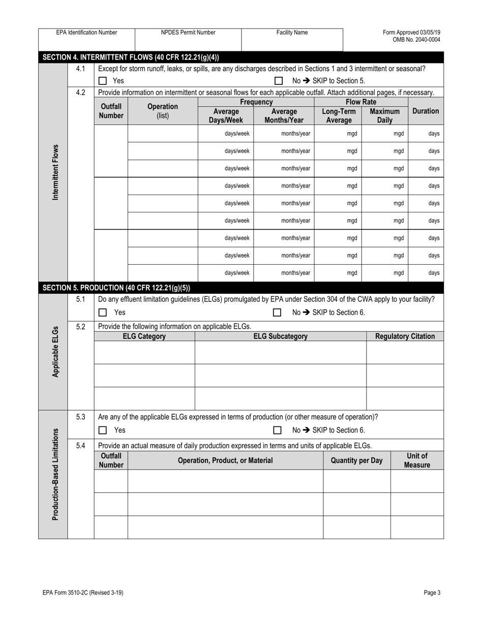 NPDES Form 2C (EPA Form 3510-2C) Application for Npdes Permit to Discharge Wastewater Existing Manufacturing, Commercial, Mining, and Silviculture Operations, Page 17
