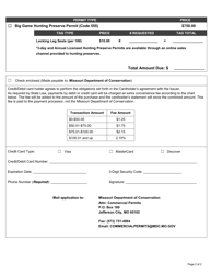 Application for Big Game Hunting Preserve Permit (Code 555) - Missouri, Page 2