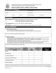 Document preview: Form MO500-0670 Private Agency Initial Approval Application - Missouri