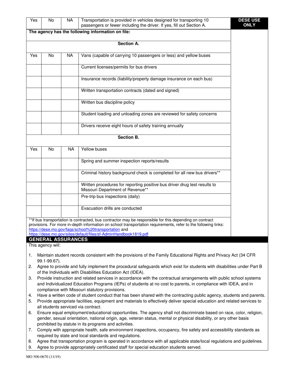Form MO500-0670 Private Agency Initial Approval Application - Missouri, Page 4