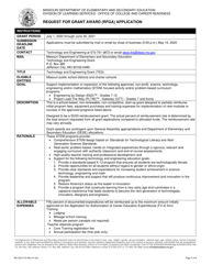 Form MO500-3175 Request for Grant Award (Rfga) Application - Missouri