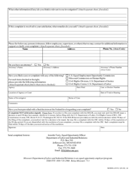 Form MODOL-4519 Equal Opportunity Complaint Form - Missouri, Page 2