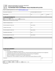 Form MO780-2843 Volkswagen Trust Government Truck Program Application - Missouri