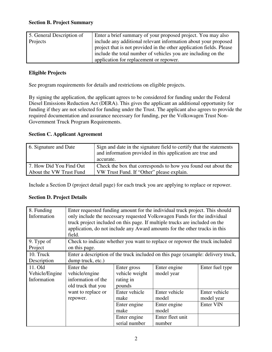 Form MO780-2843 Volkswagen Trust Government Truck Program Application - Missouri, Page 4