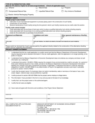 Form EE-15-053 Alternative Fuel Infrastructure Application for Certification - Missouri, Page 2