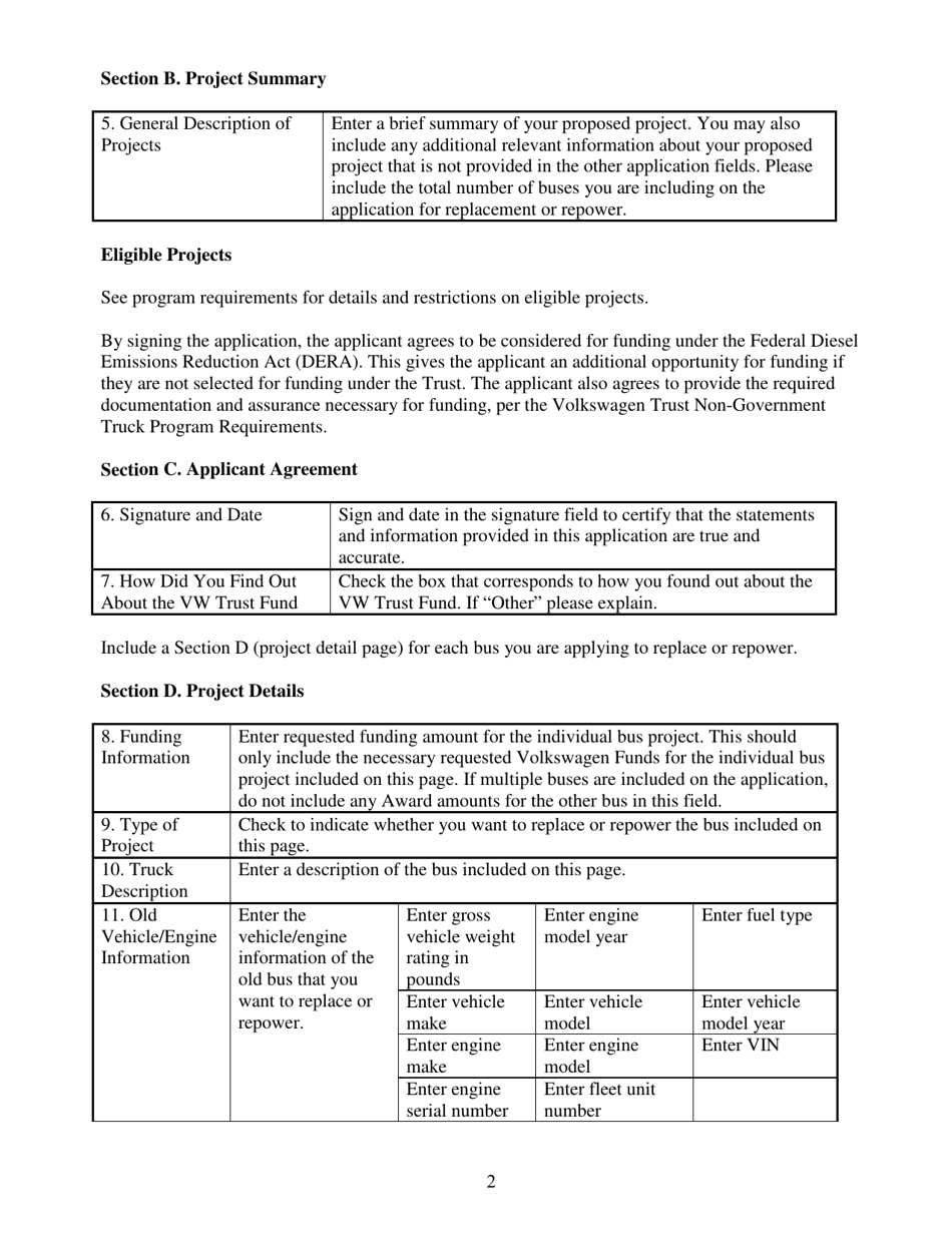Form MO780-2842 Volkswagen Trust Transit and Shuttle Bus Program Application - Missouri, Page 4