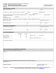 Document preview: Form MO780-1693 Water Trace-Injection Location - Missouri