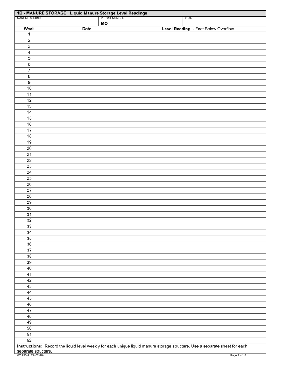 Form MO780-2153 Cafo Record Keeping Forms Checklist - Missouri, Page 3