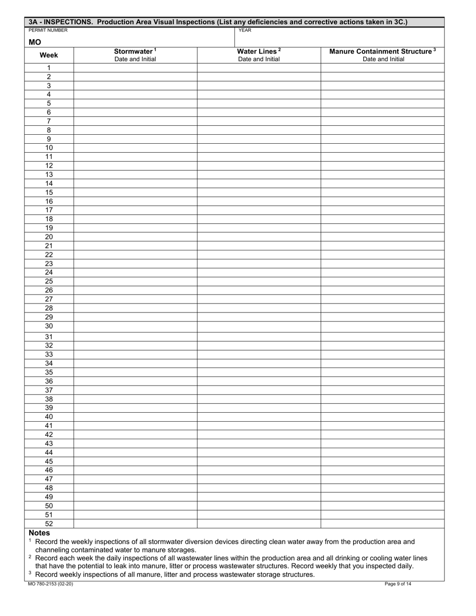 Form MO780-2153 Cafo Record Keeping Forms Checklist - Missouri, Page 9