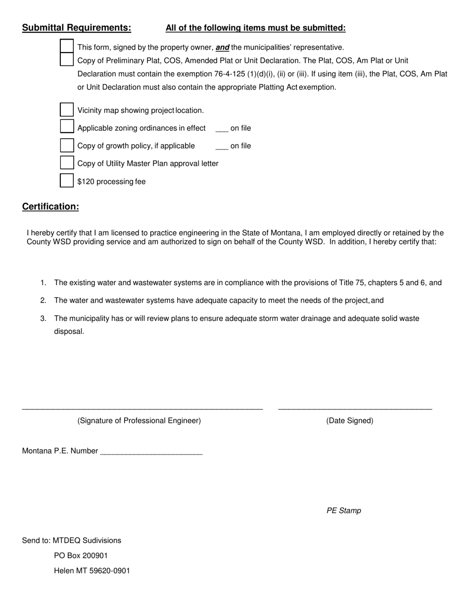 County Water and Sewer District (Wsd) Facilities Exclusion - Montana, Page 2