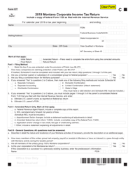 Document preview: Form CIT Montana Corporate Income Tax Return - Montana, 2019