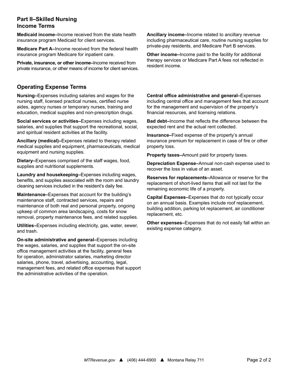 Senior Care Income and Expense Survey - Montana, Page 4