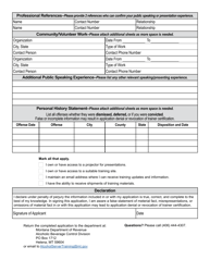 State Trainer Application - Montana, Page 2