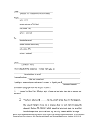 Security Deposit Demand Letter (Asking Your Landlord for Your Security Deposit Back) - Montana, Page 7