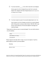 Security Deposit Demand Letter (Asking Your Landlord for Your Security Deposit Back) - Montana, Page 9