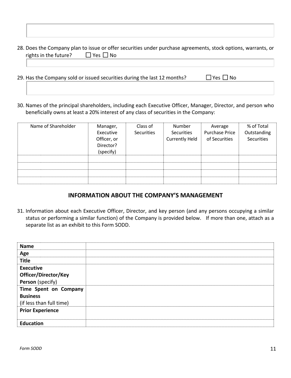Form SODD Seller Offering Disclosure Document - Nebraska, Page 12
