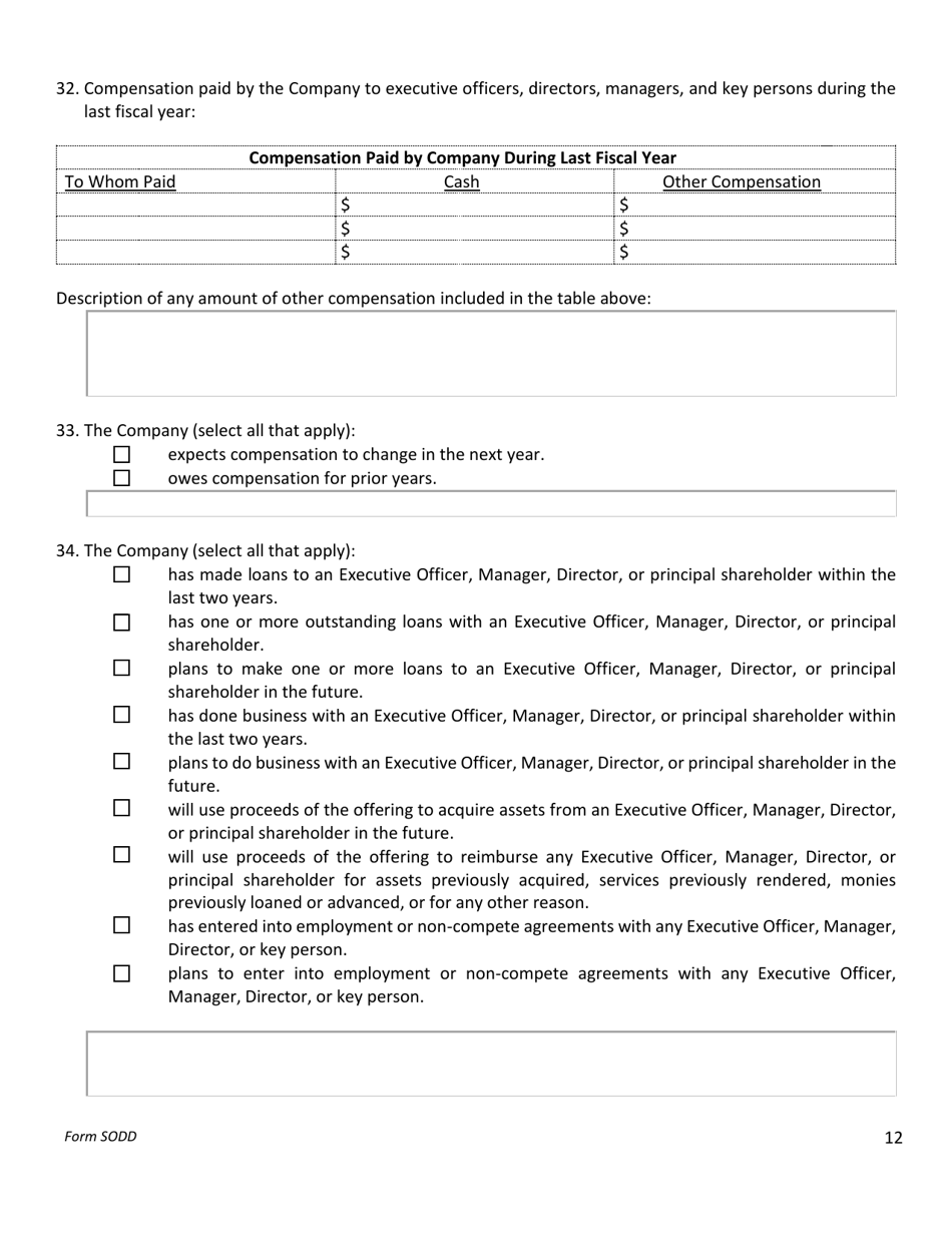Form SODD Seller Offering Disclosure Document - Nebraska, Page 13
